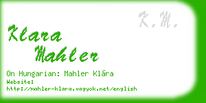 klara mahler business card