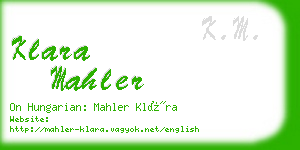 klara mahler business card